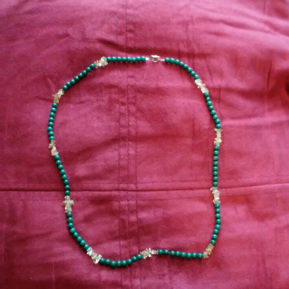Mountain Jade and citrine necklace
